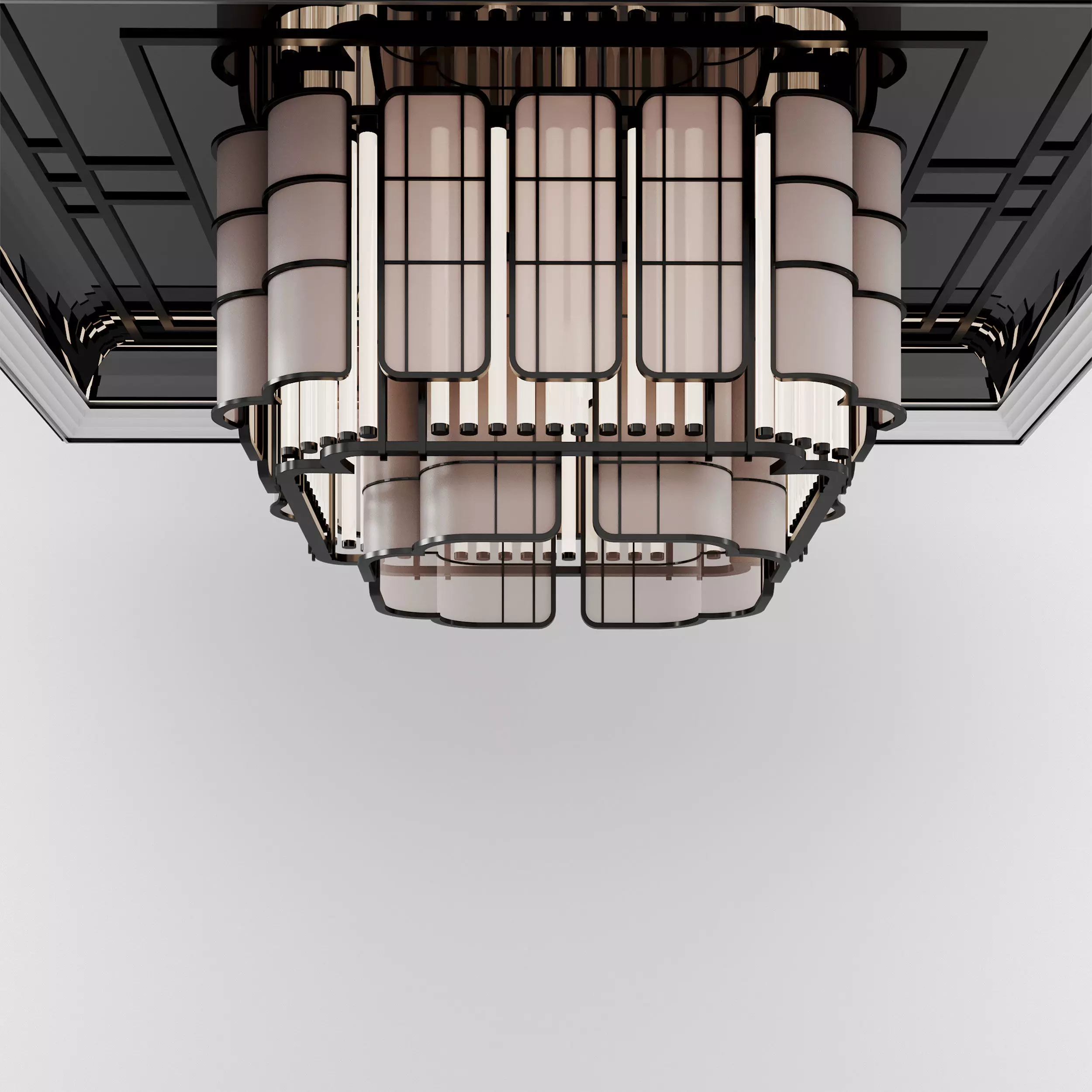 Art Deco Luxury Chandelier Hotel Style 3D model