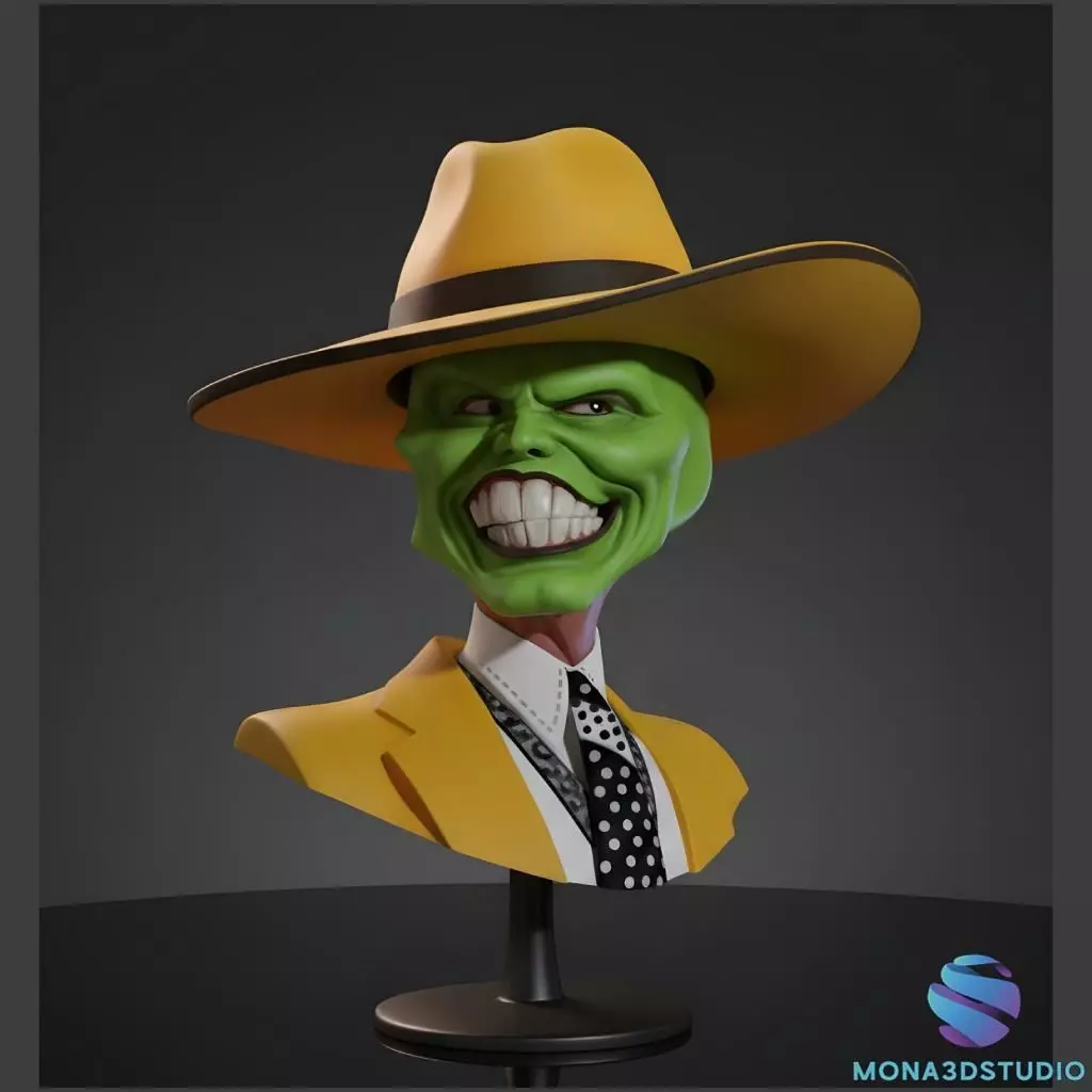The Mask Bust - Jim Carrey Fan Art - Presupported STL 3D print model