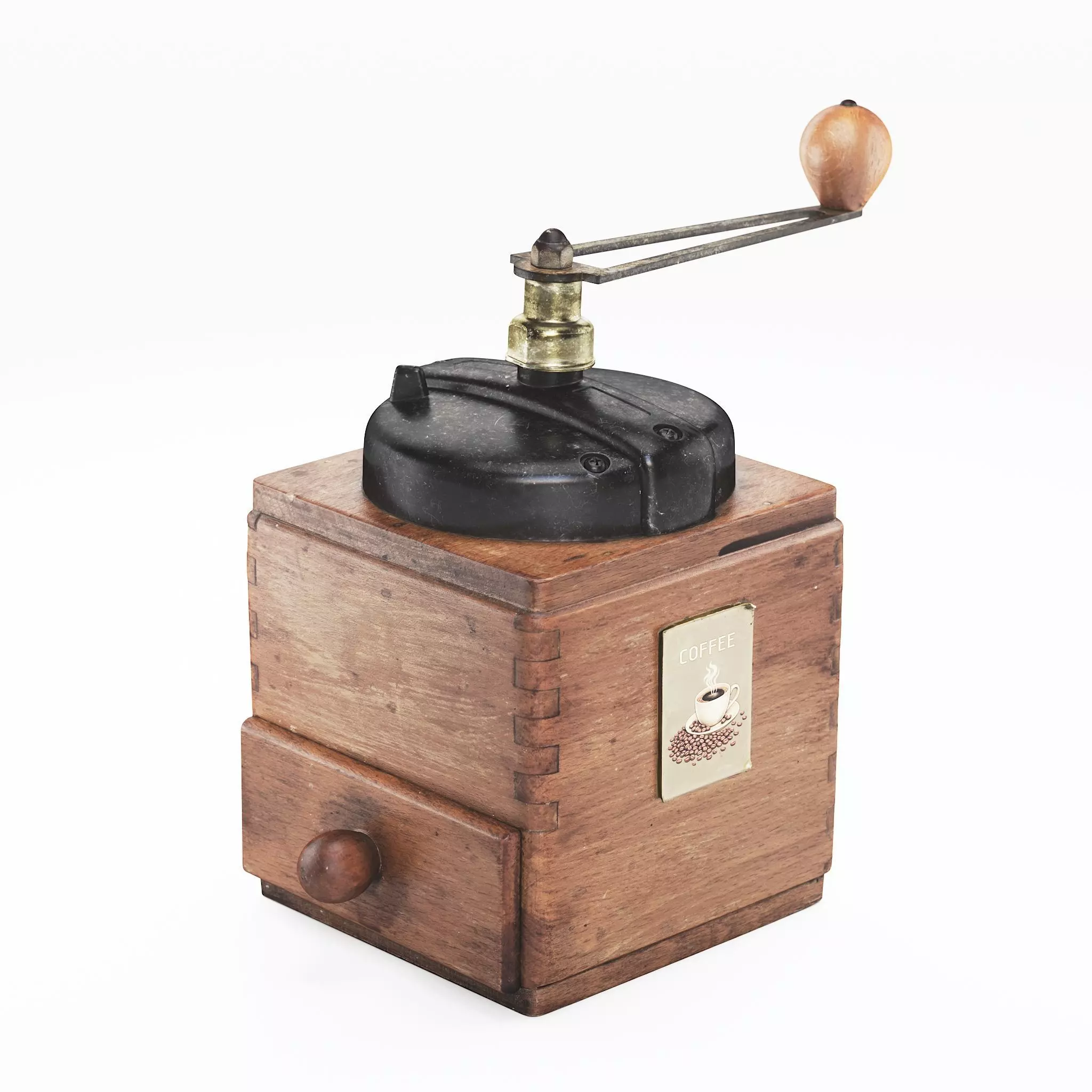 Vintage coffee grinder Low-poly 3D model