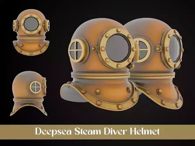 Stylized Steampunk Helmet - Deepsea Steam Diver