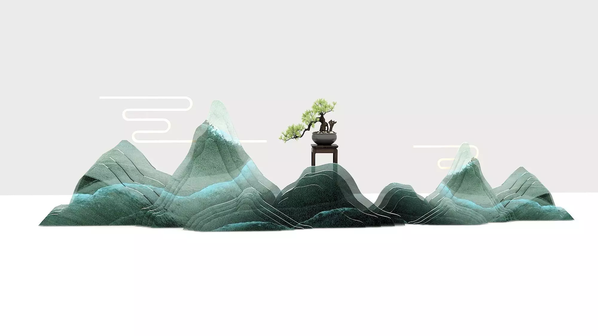 Mountain silhouette 3D model