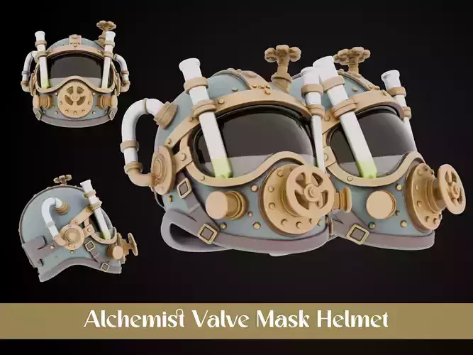 Stylized Steampunk Helmet - Alchemist Valve Mask