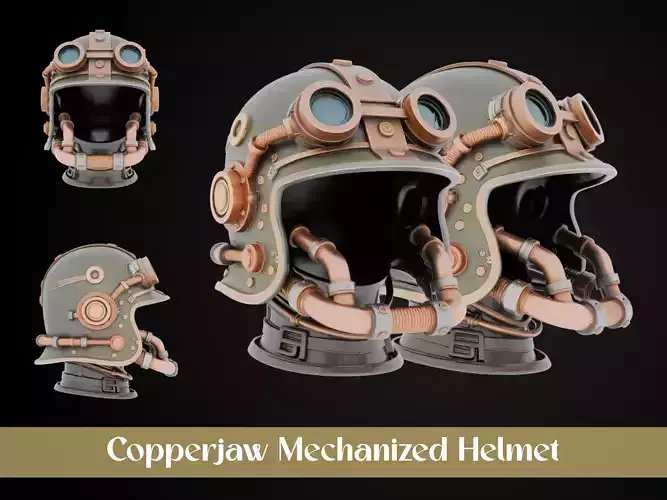 Stylized Steampunk Helmet - Copperjaw Mechanized