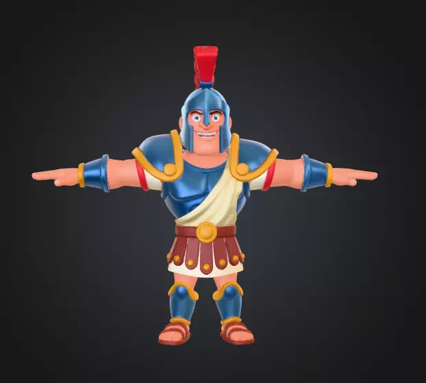 3D Chibi Cartoon Gladiator Free 3D model