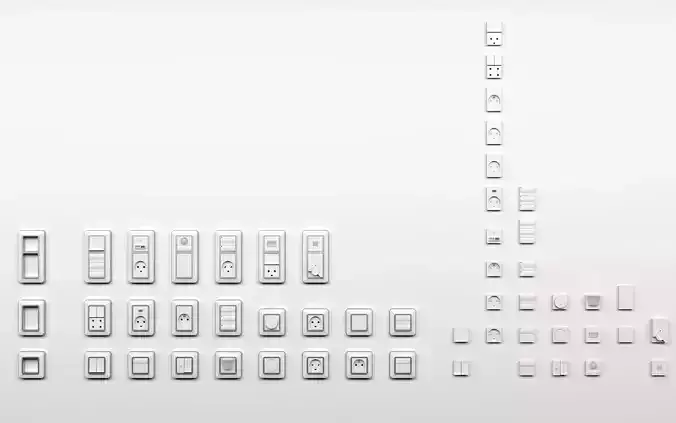 LK FUGA STRONG Sockets and Switches 3D model
