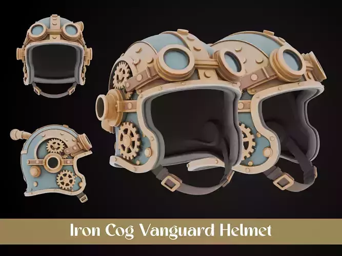 Stylized Steampunk Helmet - Iron Cog Vanguard