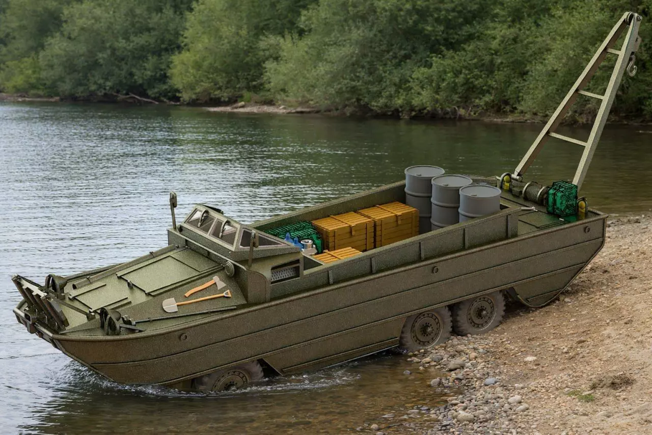 Amphibious vehicle DUKW-353 3D print model