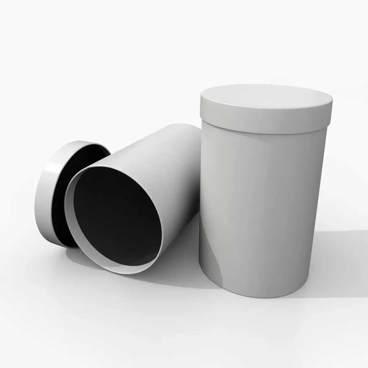 Rigid Box - Tall Round with Lift-Off Lid Low-poly 3D model