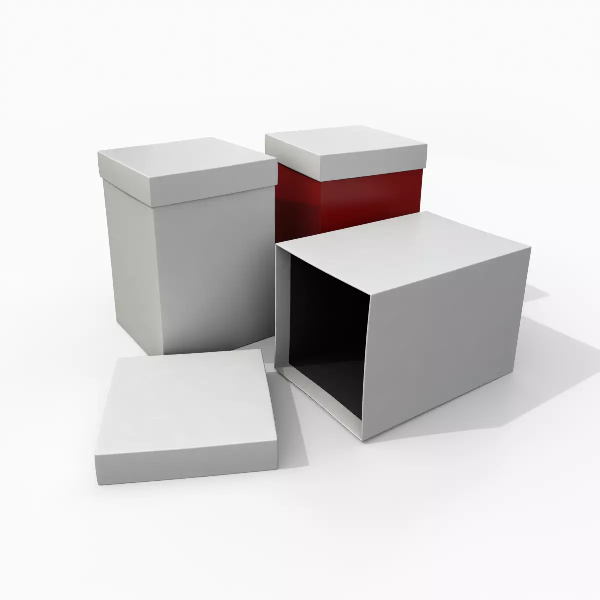 Rigid Box - Tall Regular with Lift-Off Lid Low-poly 3D model