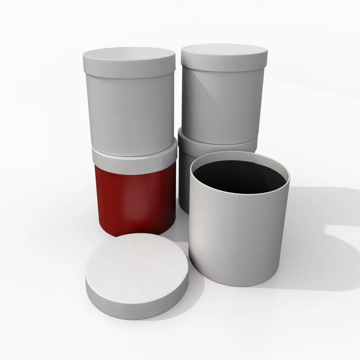 Rigid Box - Round with Lift-Off Lid Low-poly 3D model