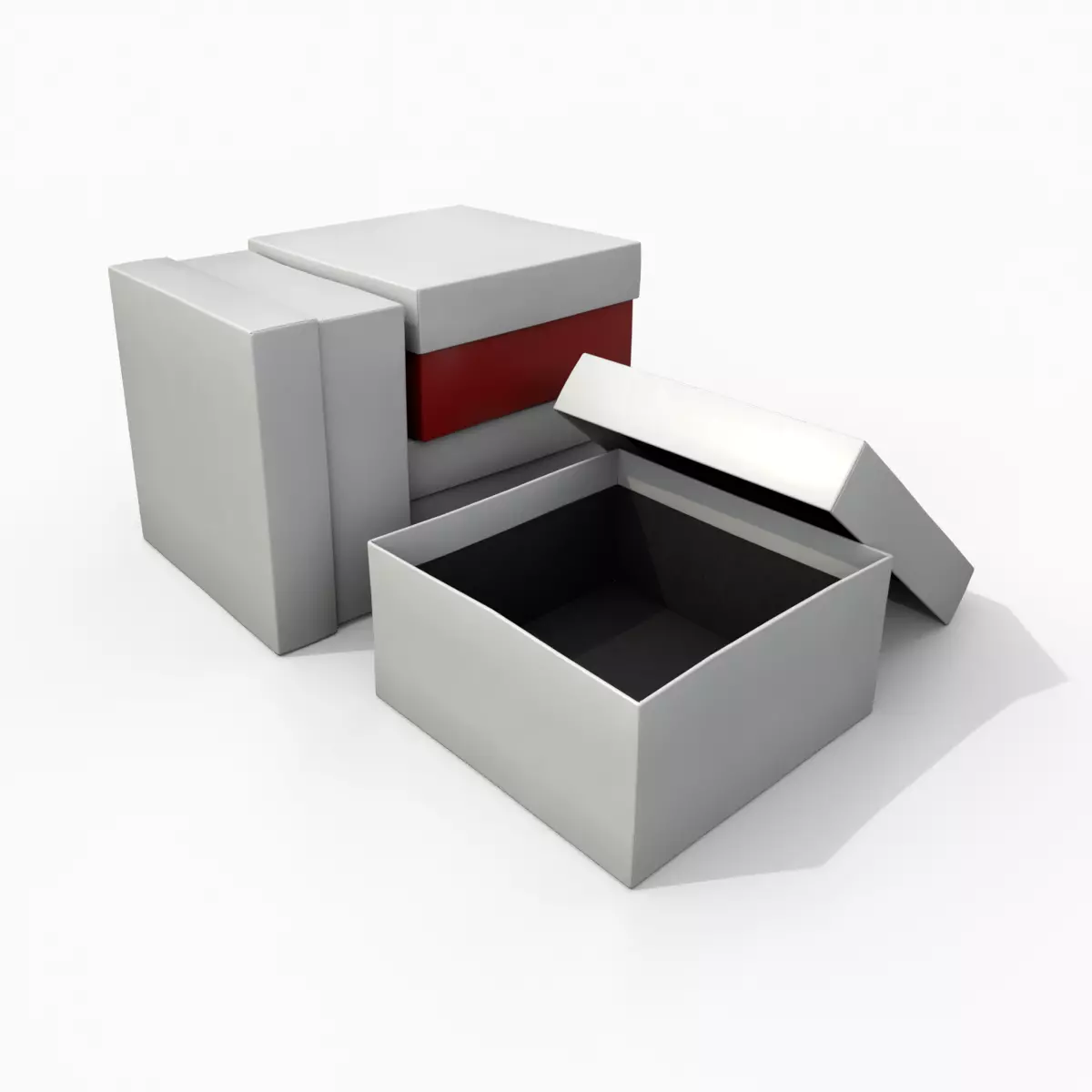 Rigid Box - Low Regular with Lift-Off Lid Low-poly 3D model