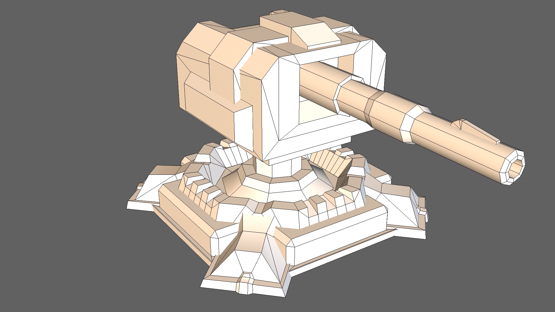 TD Cannon Tower 01 Low-poly 3D model_9