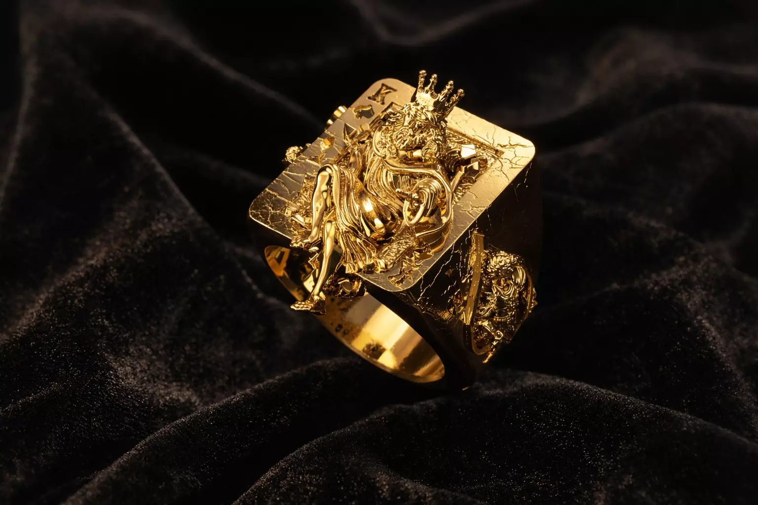 King of Spades Ring jewelry 3D model - for Him and Her 3D print model