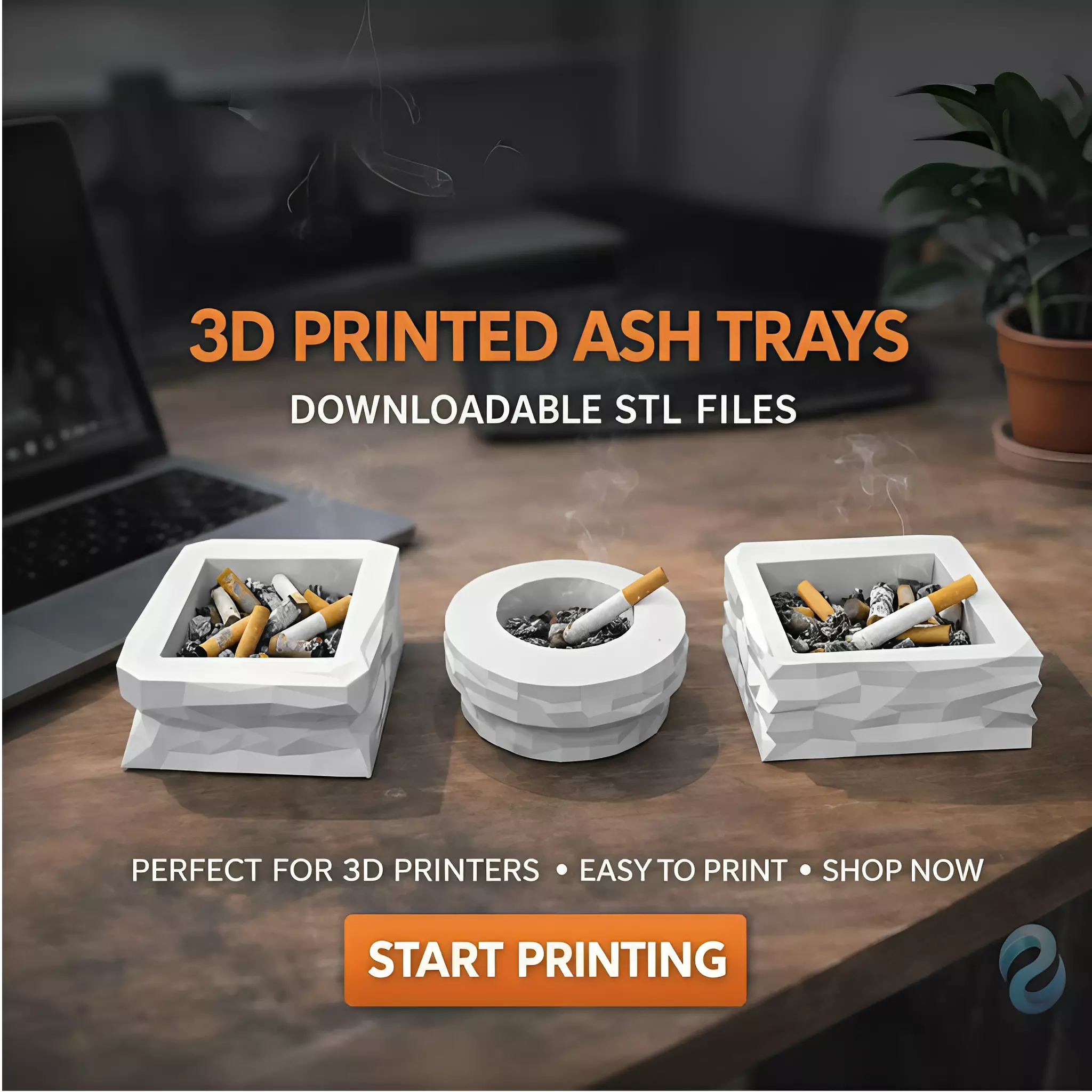 Geometric Ashtray STL Pack - 3D Printable Models 3D print model