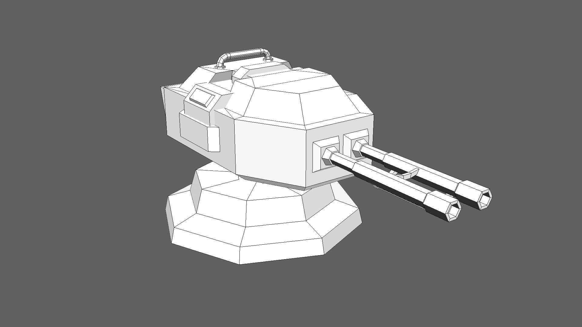 TD Cannon Tower 02 Low-poly 3D model_7
