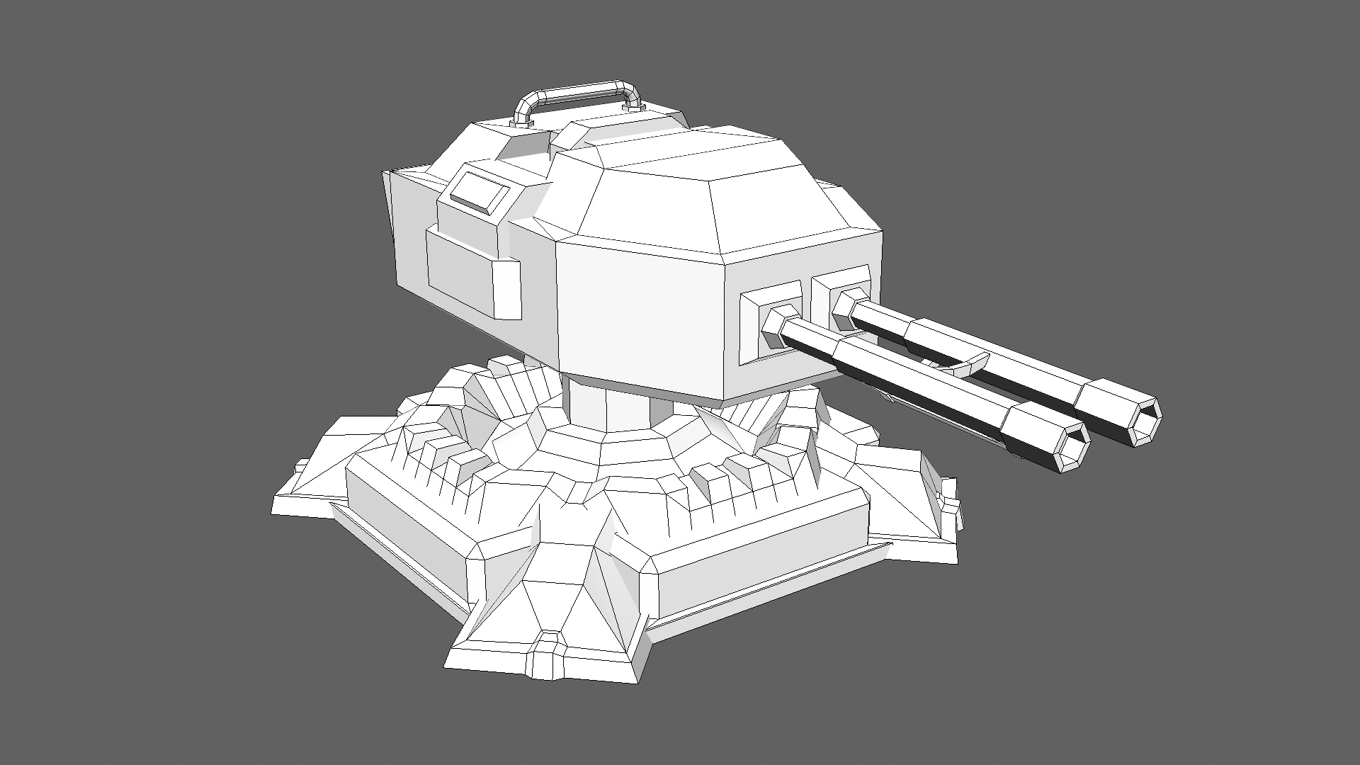 TD Cannon Tower 02 Low-poly 3D model_6