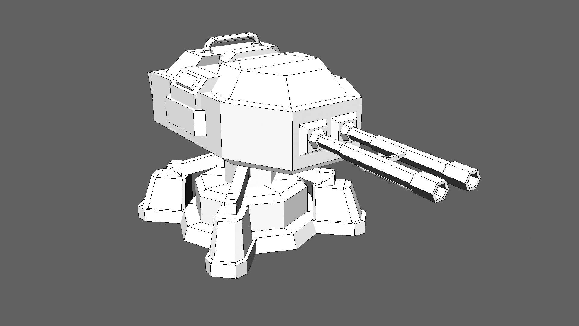 TD Cannon Tower 02 Low-poly 3D model_9