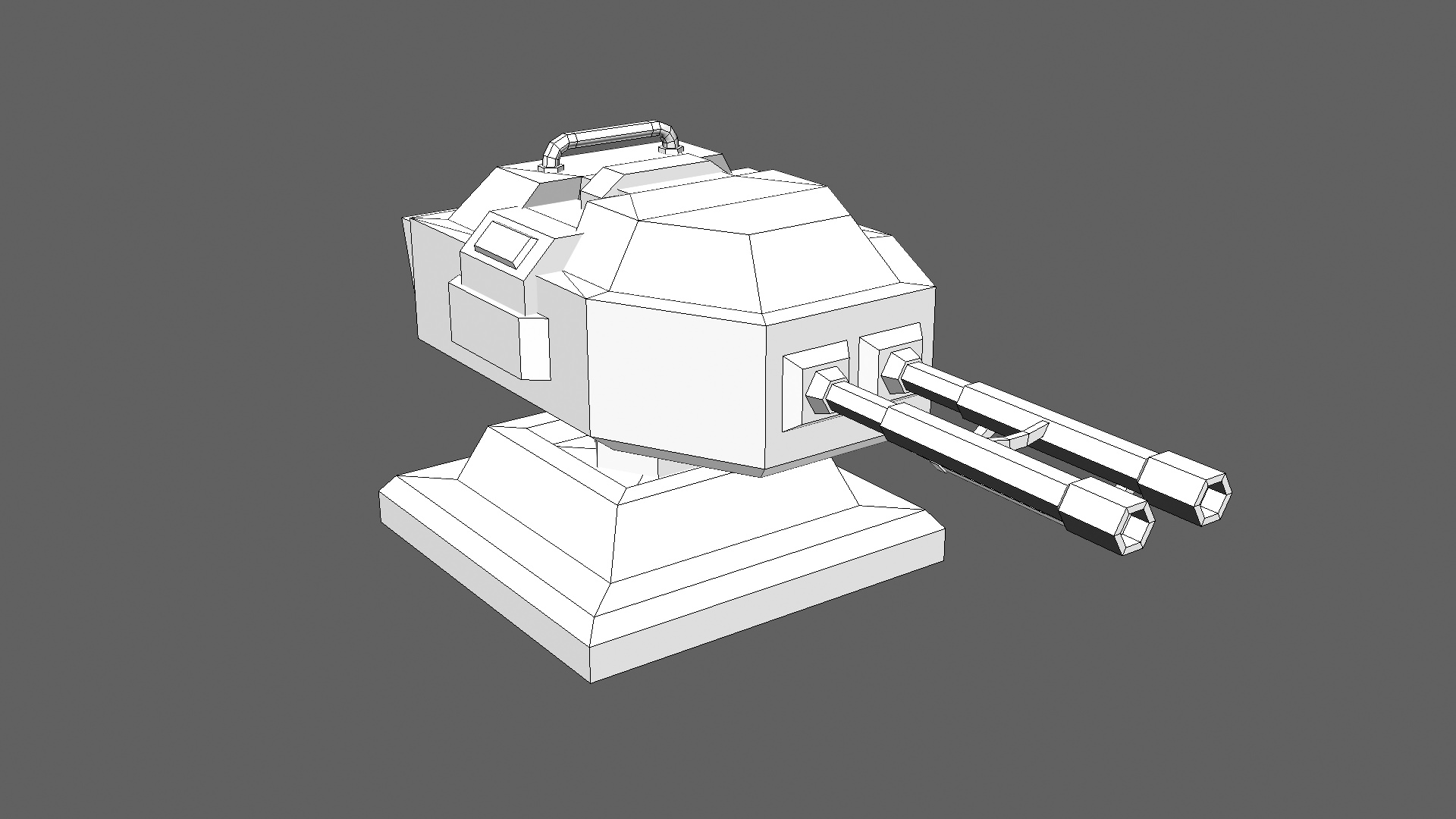 TD Cannon Tower 02 Low-poly 3D model_10