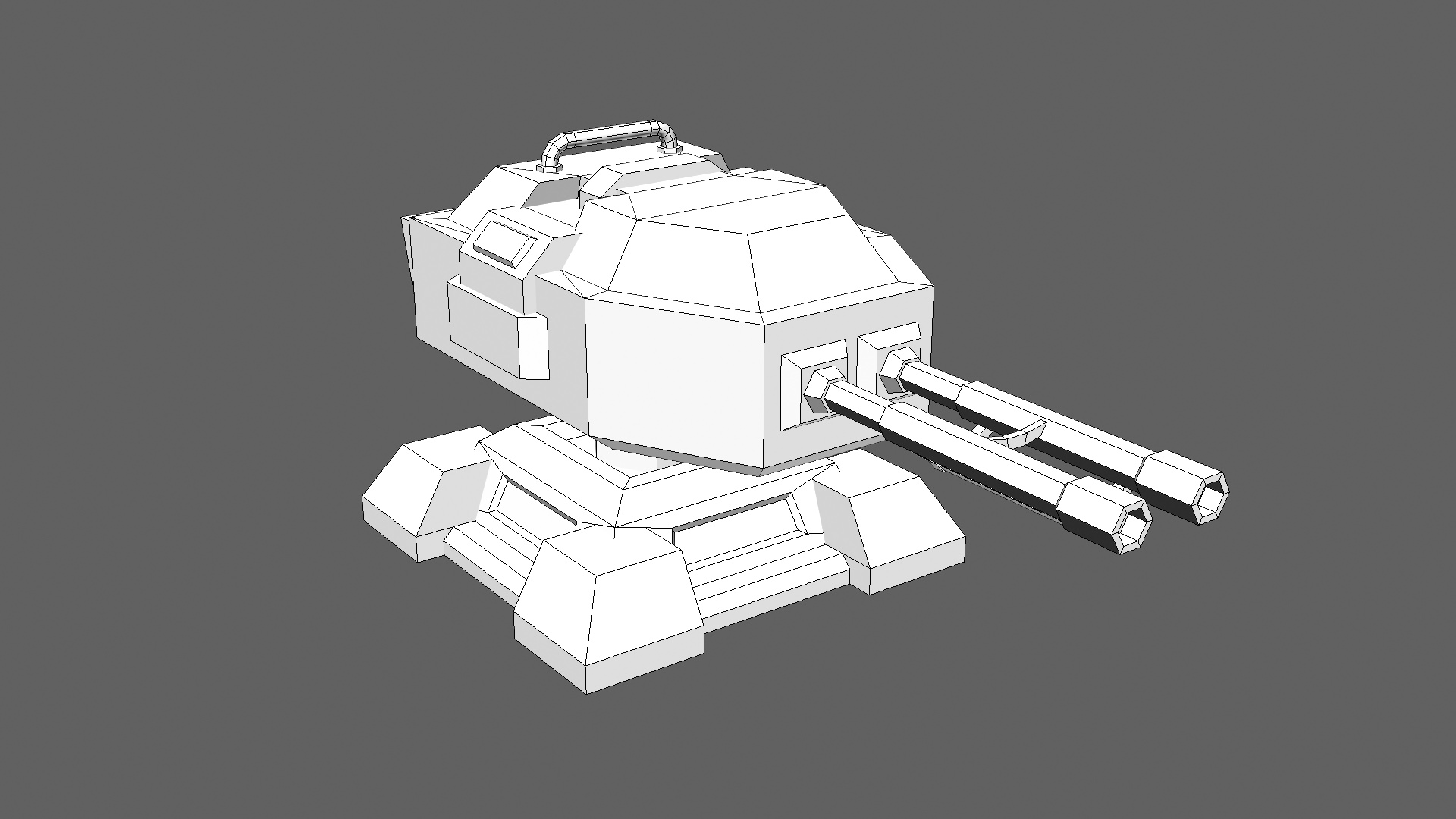 TD Cannon Tower 02 Low-poly 3D model_8