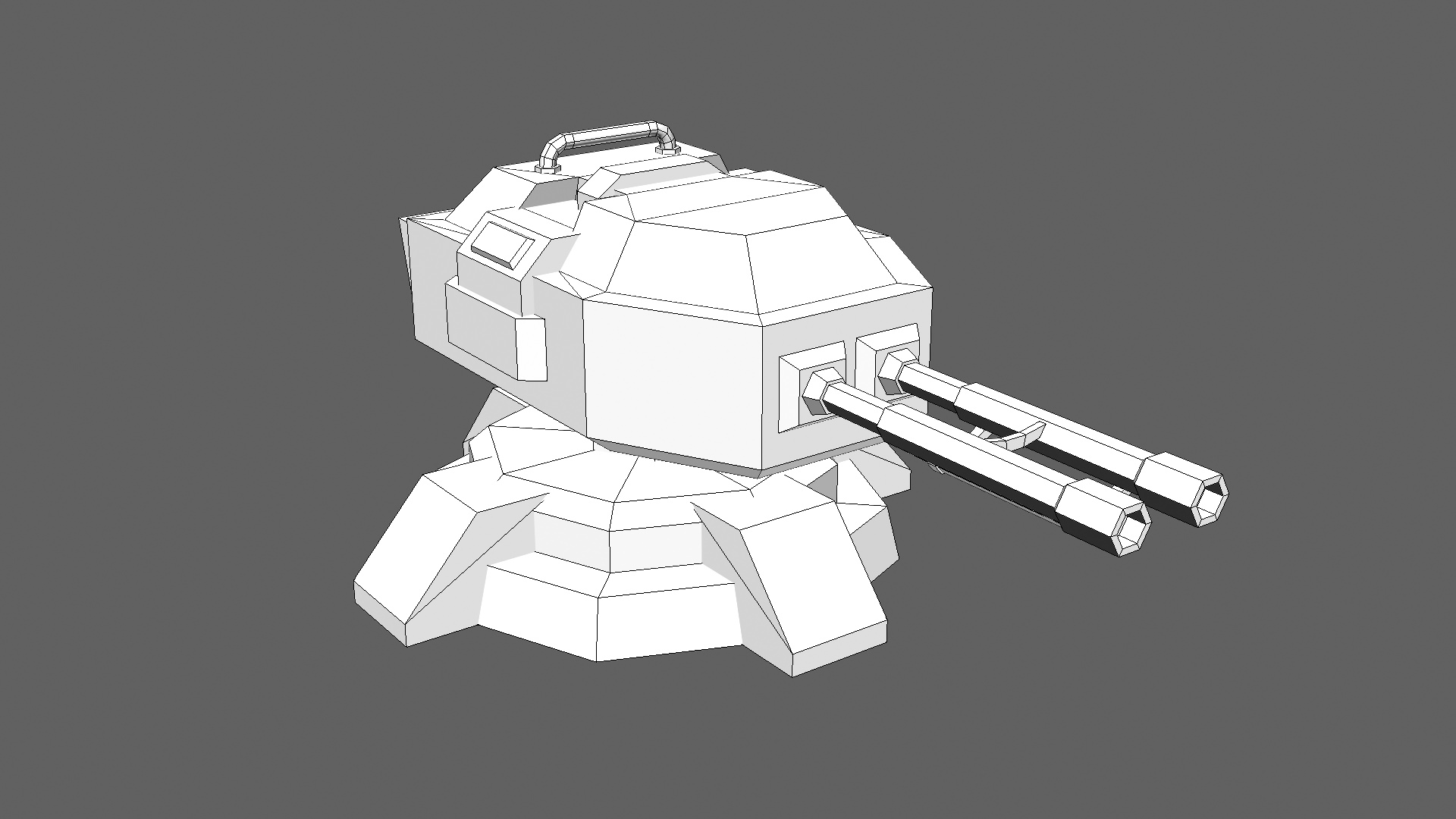 TD Cannon Tower 02 Low-poly 3D model_11