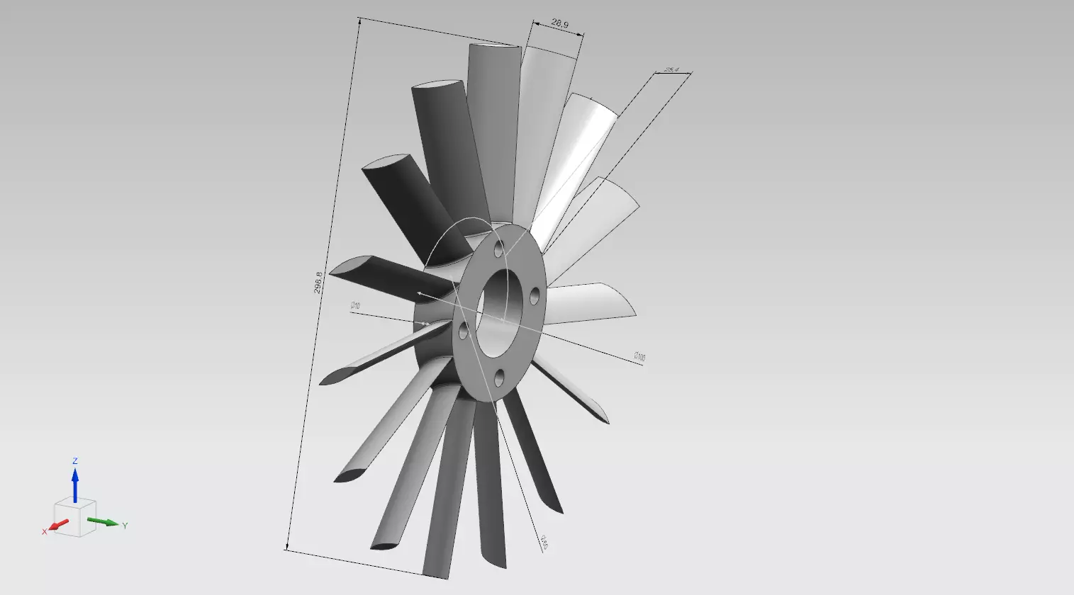 Paddle wheel 3D print model