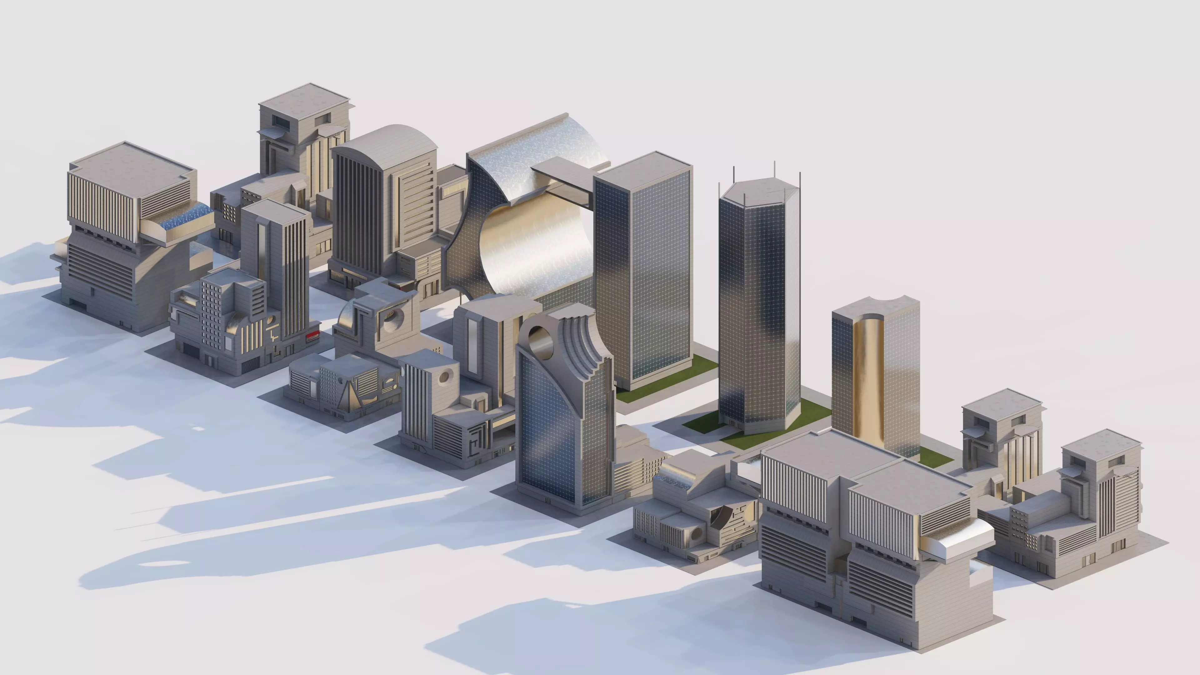 City-modern city- urban Taitan 3D model