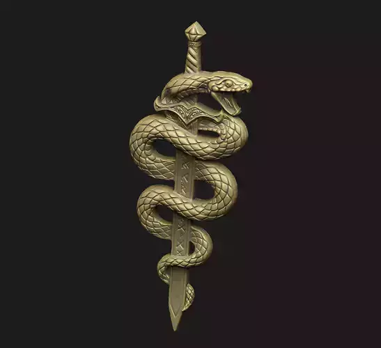 Sword cobra scales creative-design weapon-art figurine miniature