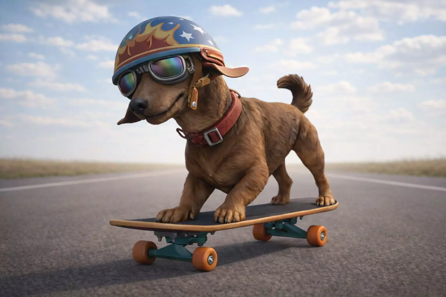 Skate Rider Dog Funny Dogs 3D print model