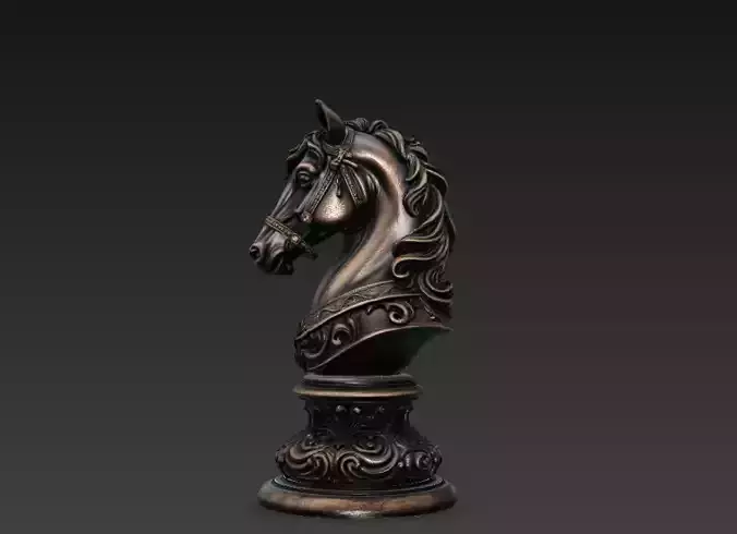 Ornamental Chess Knight Sculpture - Decorative Horse Chess Piece