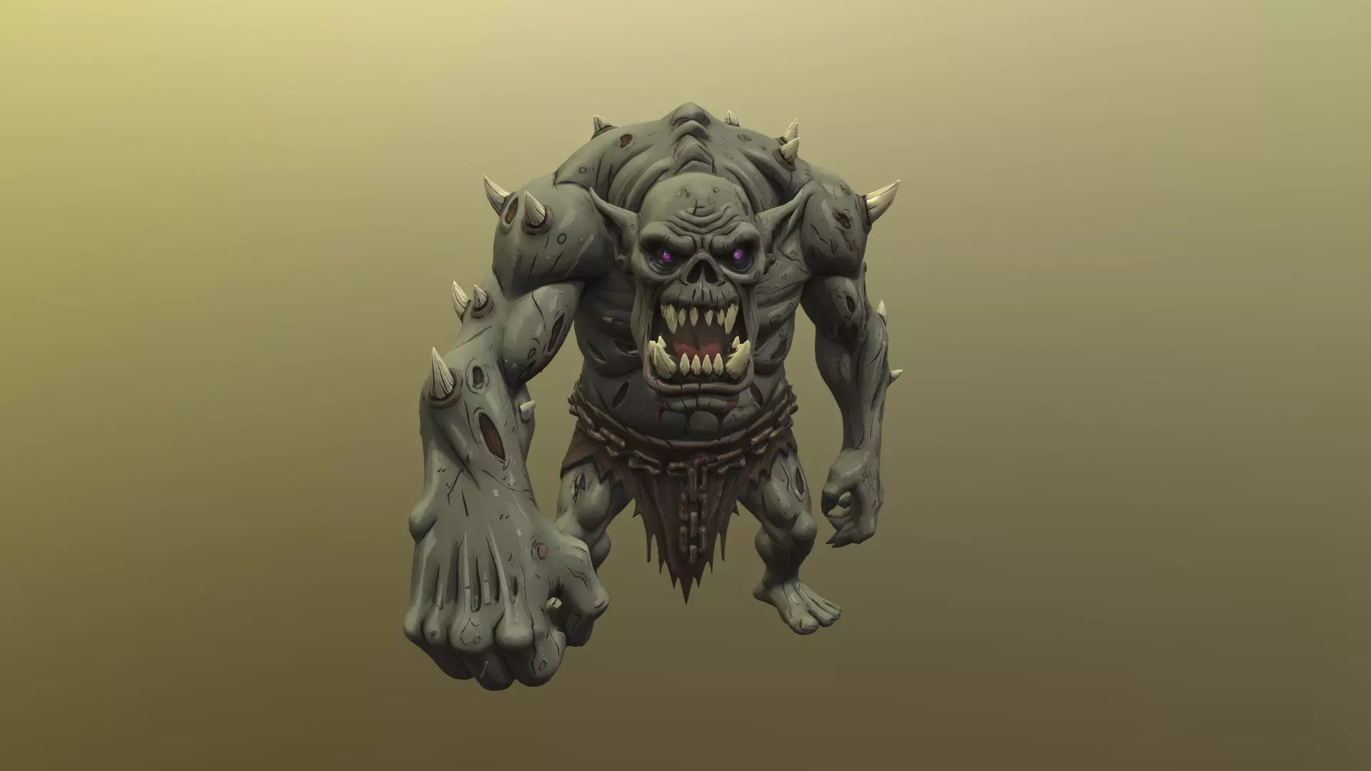 Low Poly Stylized Abyssal Mutation Ogre - PBR Low-poly 3D model