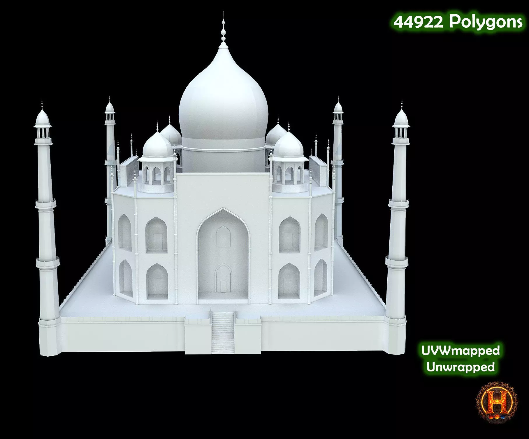 Taj Mahal Low-poly 3D model