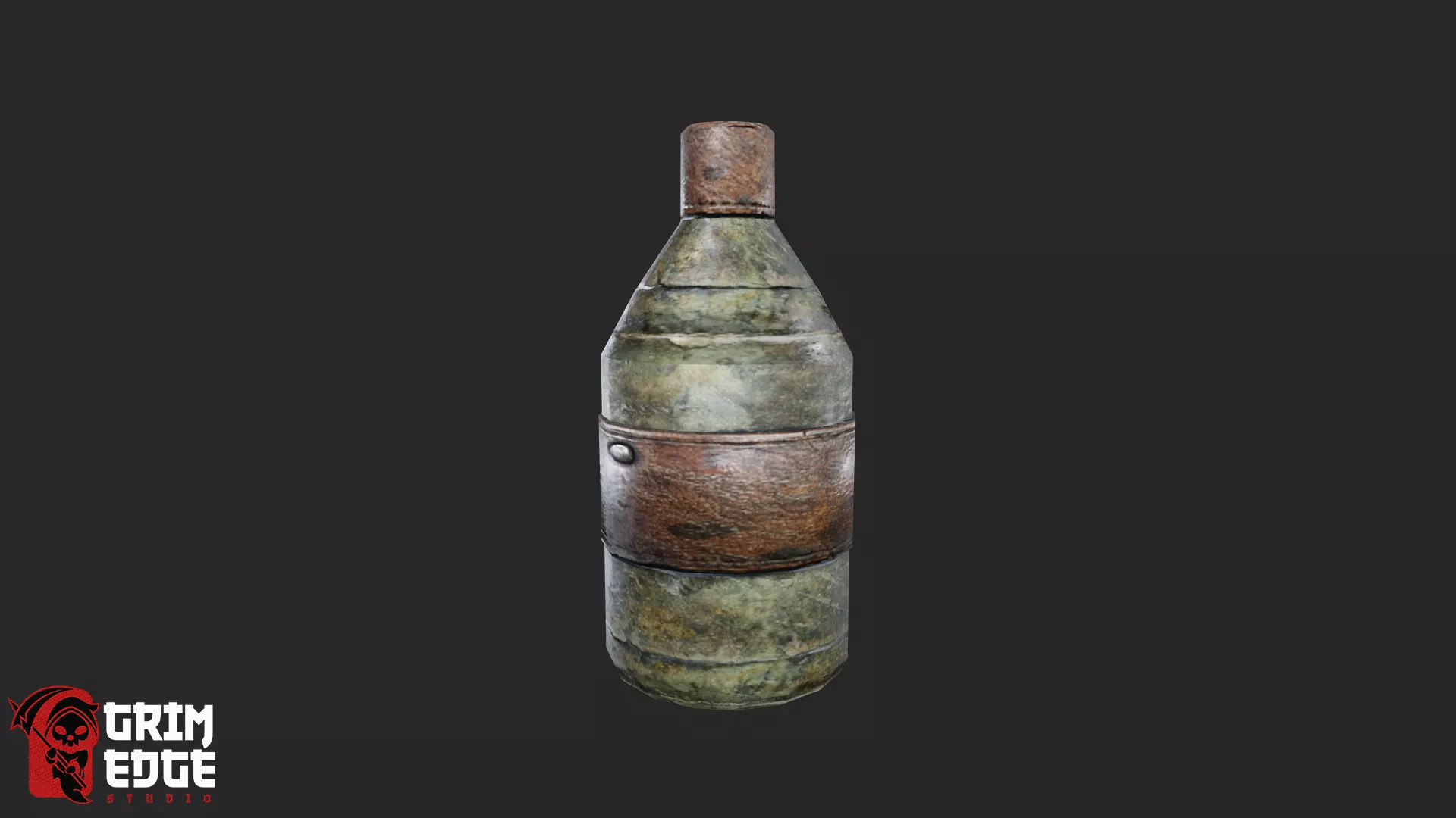 Aged Leather Wrapped Glass Bottle Low-poly 3D model
