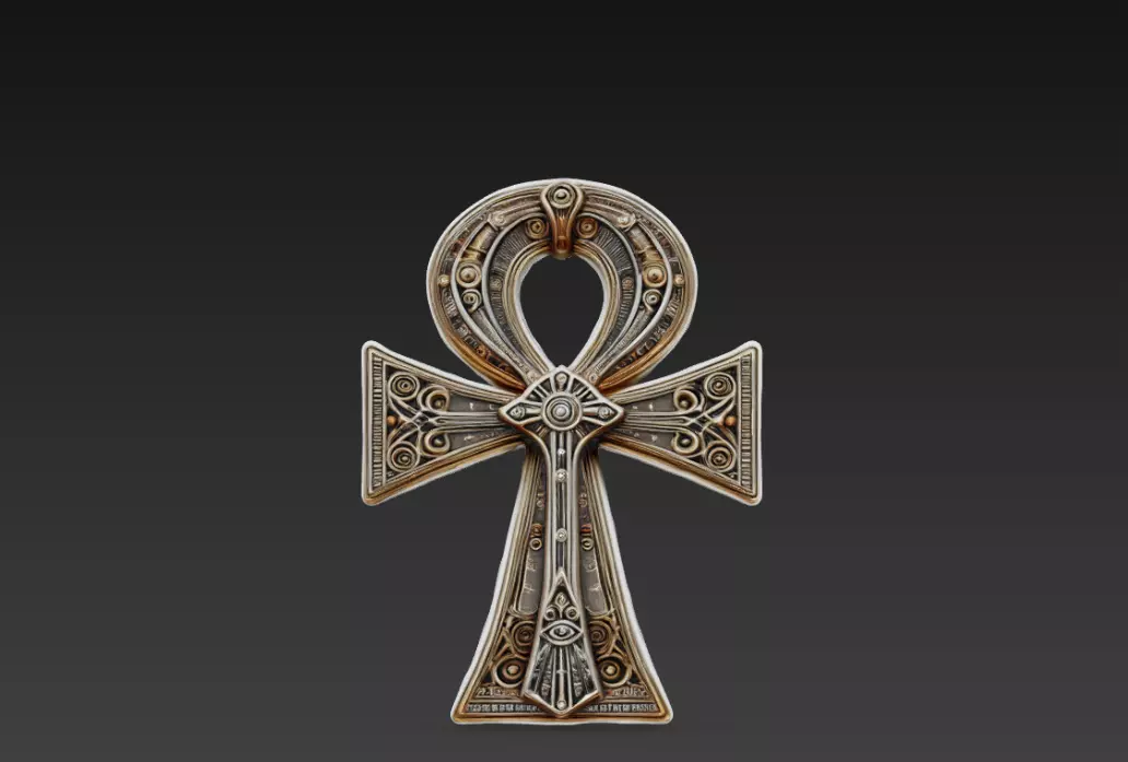 Egyptian Ankh Symbol Relief - Sacred Ancient Cross 3D Model 3D print model