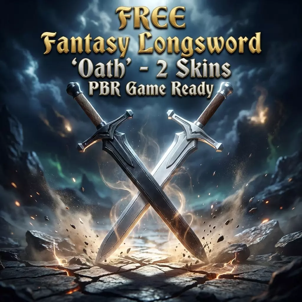 FREE Fantasy Longsword Oath - 2 Skins Free low-poly 3D model