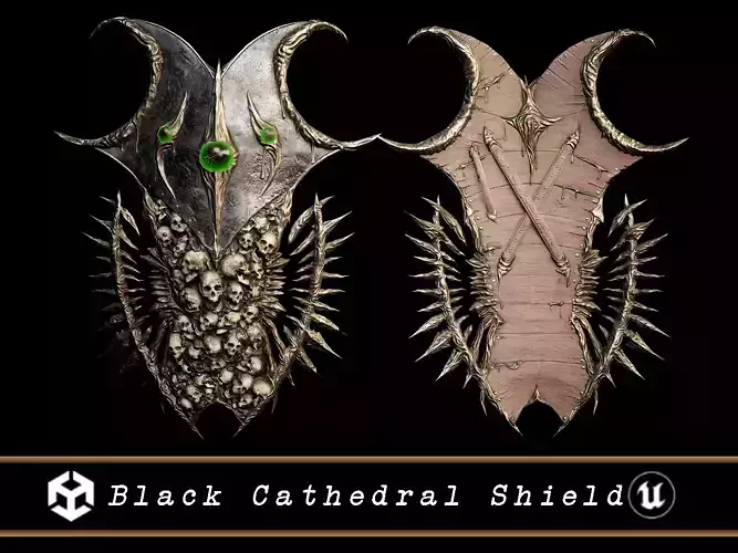 Medieval Black Cathedral Shield 