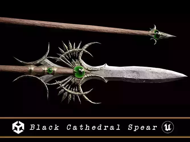 Medieval Black Cathedral Spear