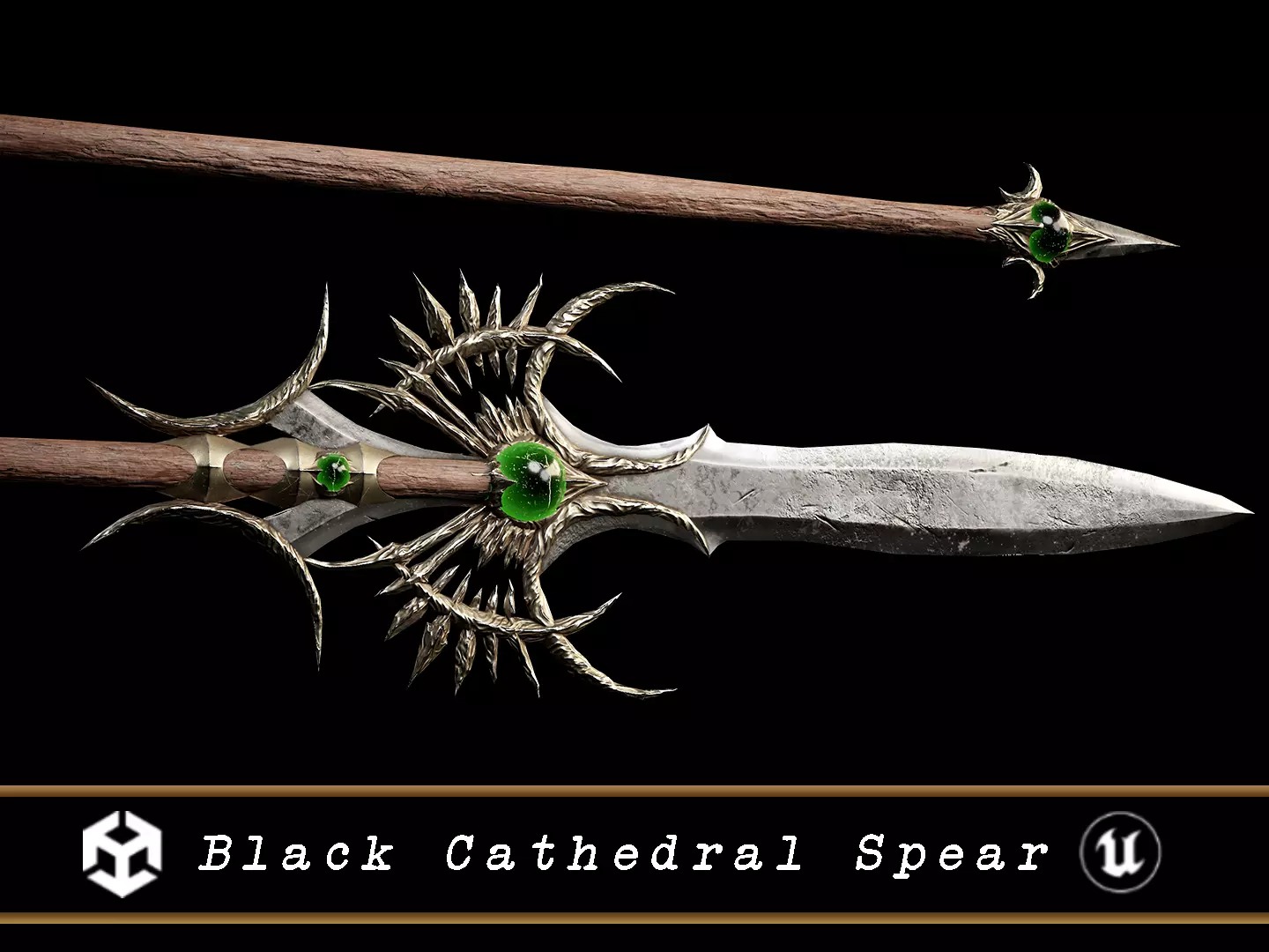 Medieval Black Cathedral Spear Low-poly 3D model