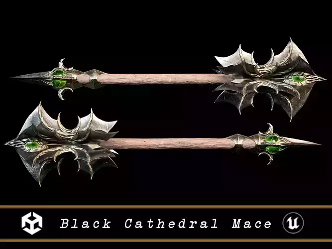 Medieval Black Cathedral Mace