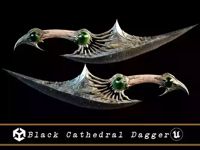 Medieval Black Cathedral Dagger