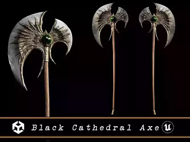 Medieval Black Cathedral Axe