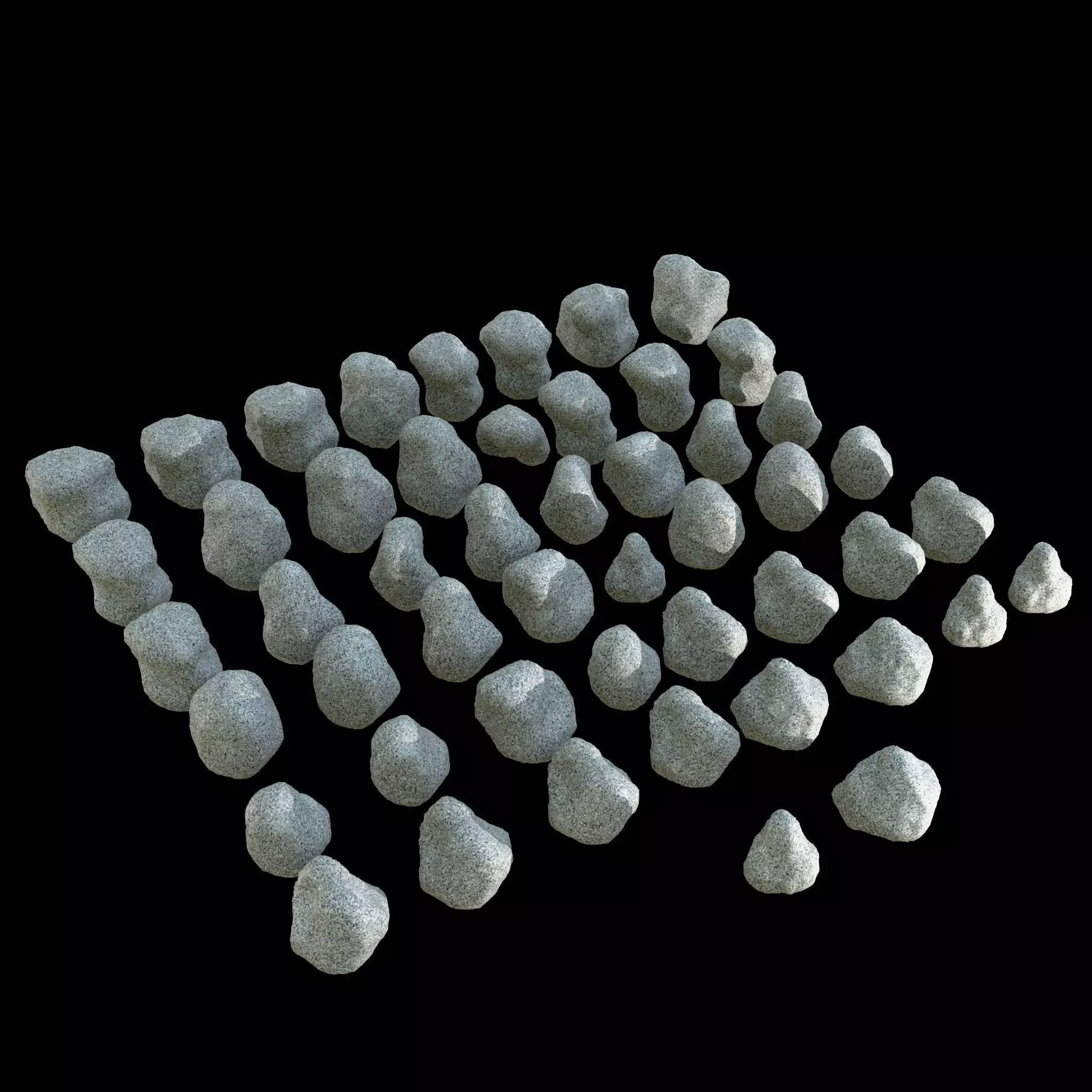 50 Realistic Granite Stone and Rock Asset Pack 3D model