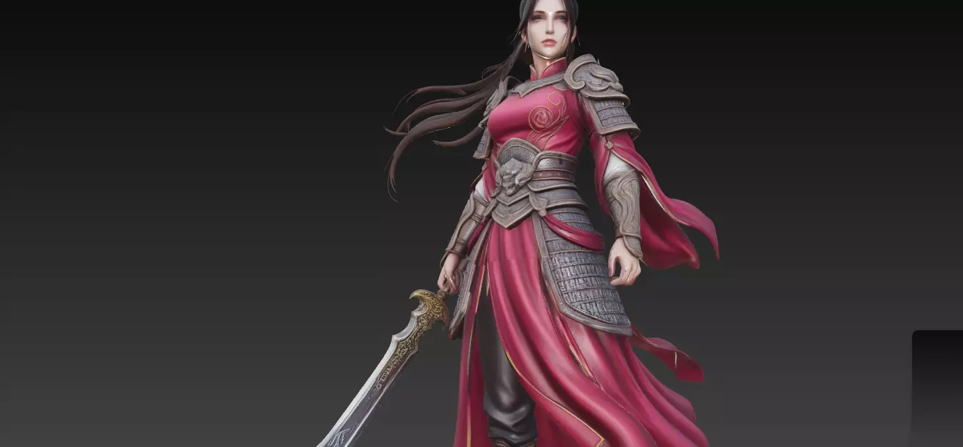 Crimson Skyblade Warrior 3D print model