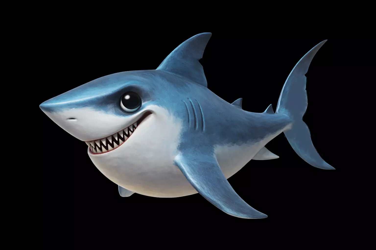Tiburon Blanco caricatura shark 3D print model