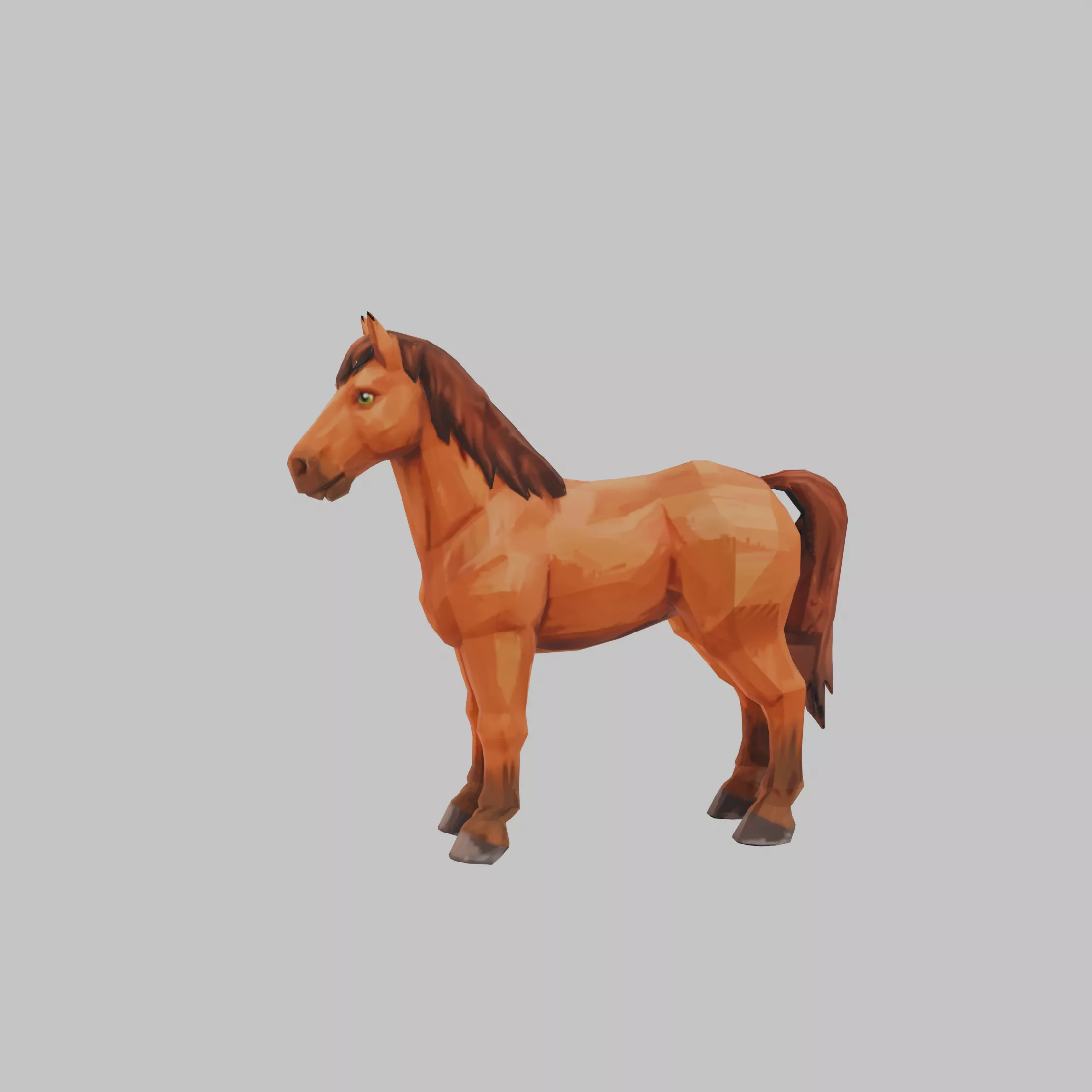 HORSE HAND PAINT LOW POLY Free low-poly 3D model
