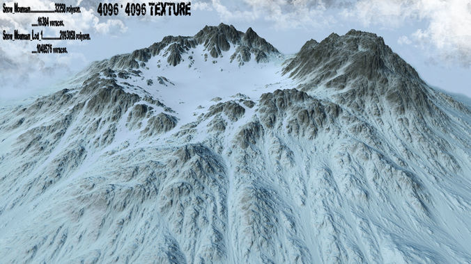 Snow Crater 1 Low-poly 3D model