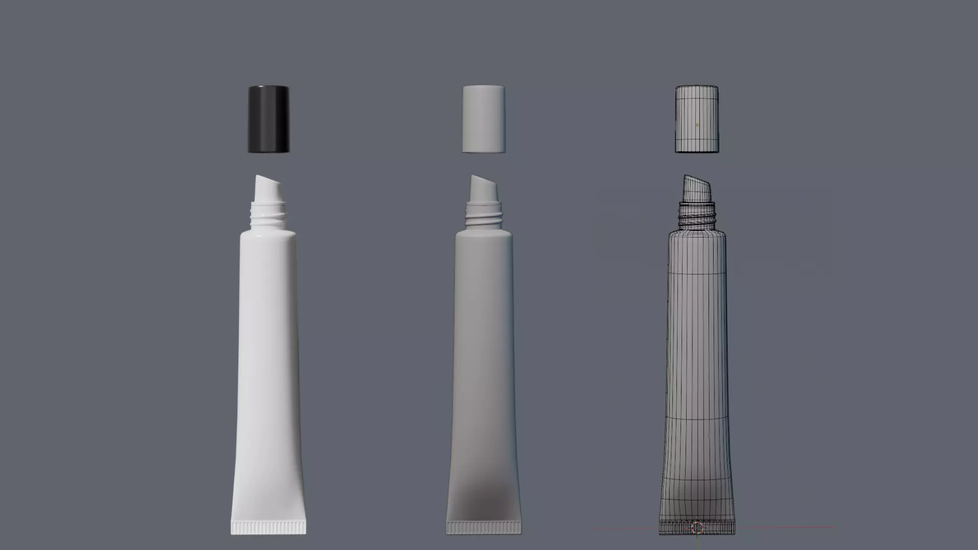 Realistic Lip Gloss Tube with Angled Applicator 3D model