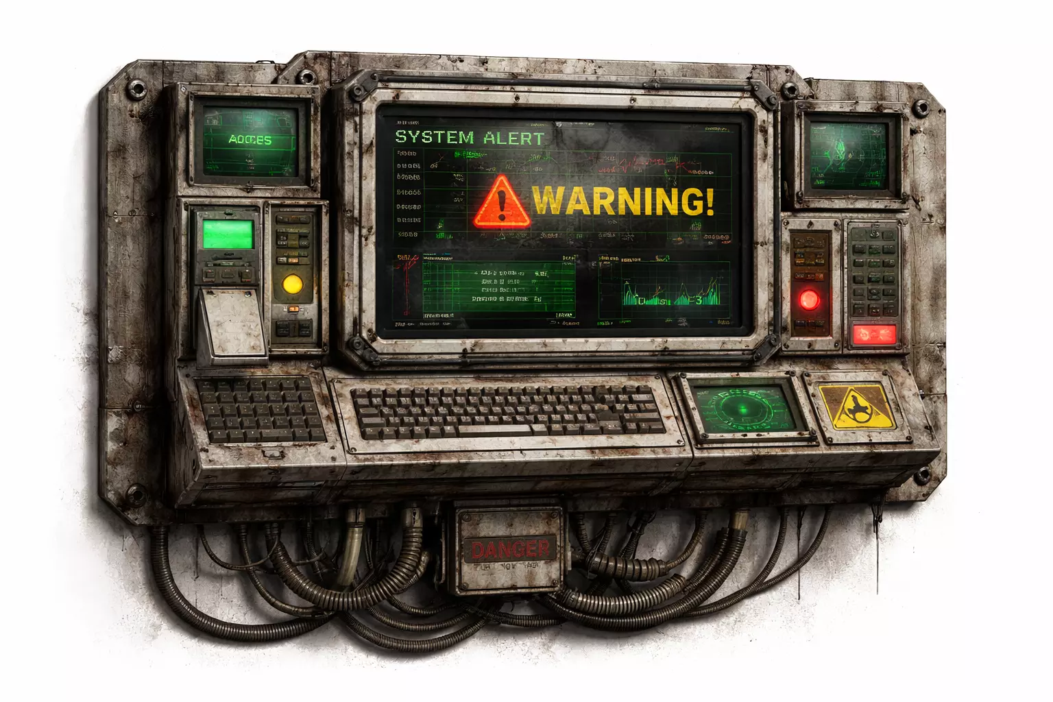 Industrial Warning Control Panel - PBR Game Ready Low-poly 3D model