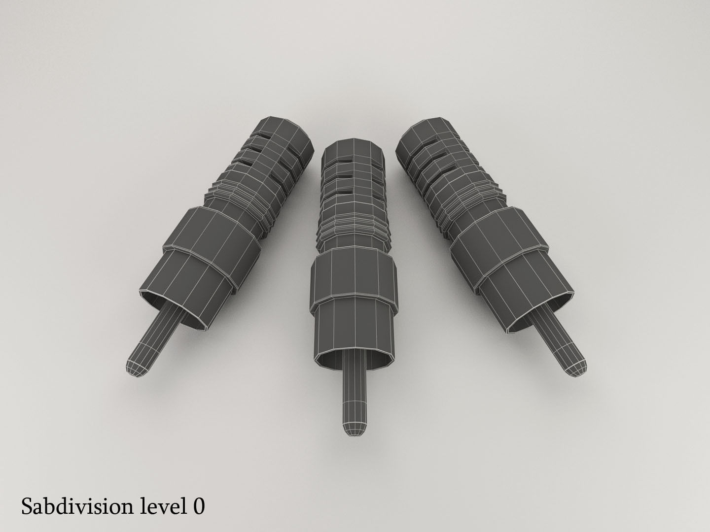plug RCA 3D model_3