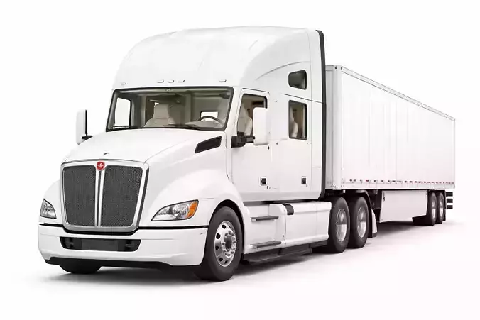 Kenworth T680 Low Poly Semi Truck Tractor Unit Model