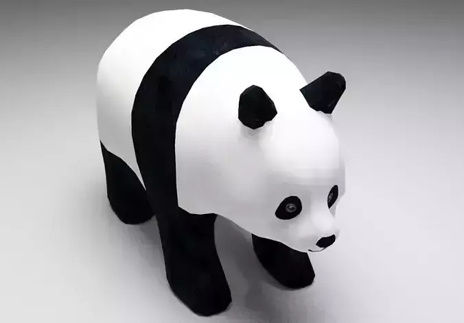 Panda Bear Low-poly 3D model